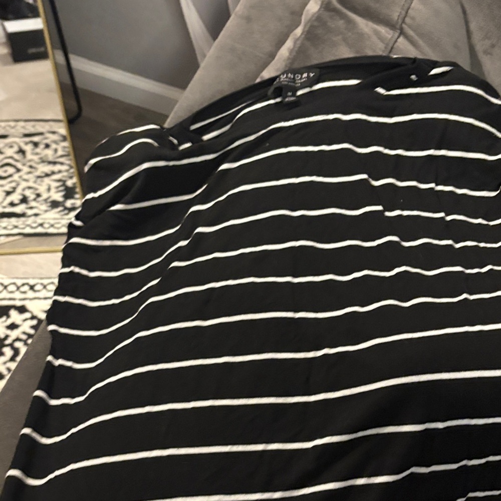 Laundry By Shelli Segal Black and White Striped Shirt